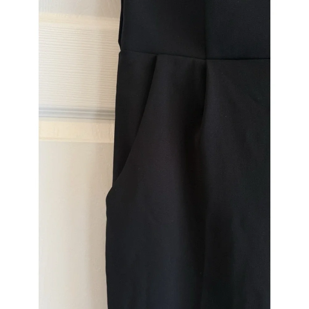 Amanda Urichard Jumpsuit Women P Black Strapless Sweetheart V-Notch Tapered Leg